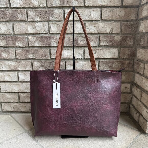 EMPIRE 3 PC TOTE CROSSBODY WRISTLET SET WOMEN'S BAG BurgundyTravel Vacation - Picture 2 of 16